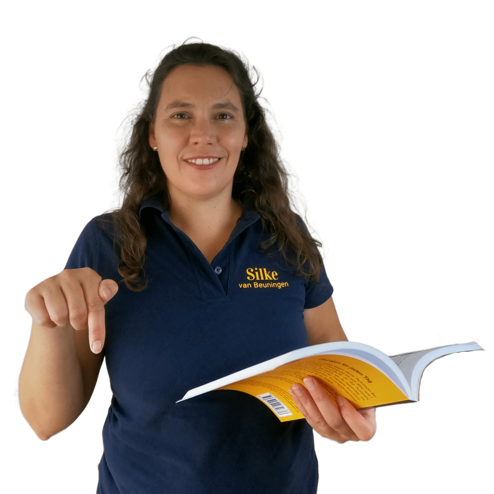 Physiotherapeutin Silke van Beuningen mit Buch